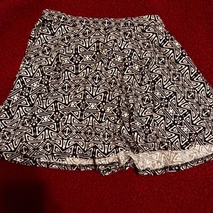 Black & White Aztec-type print Skater/Circle Skirt